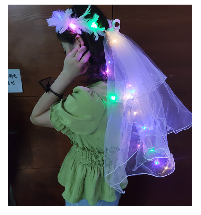 Decor Lighting Hours - 12pcs Girls Glow Lighted Veil Headdress