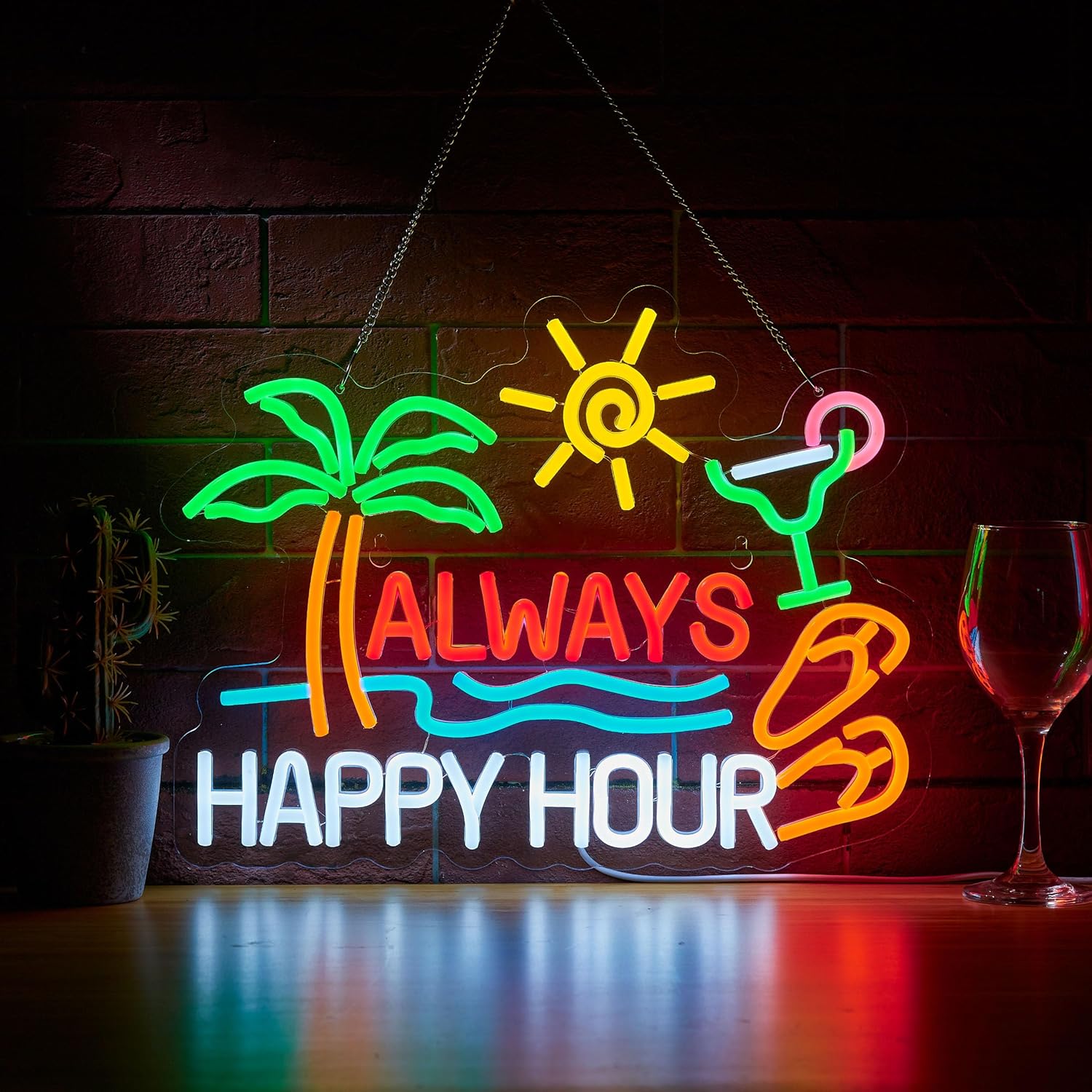 Decor Lighting Hours - Always Happy Hour Beer Bar Neon
