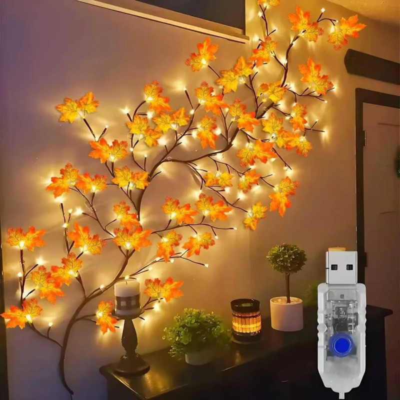 Lighting Decoration For Home - DIY Maple Leaf Rose Pendant USB