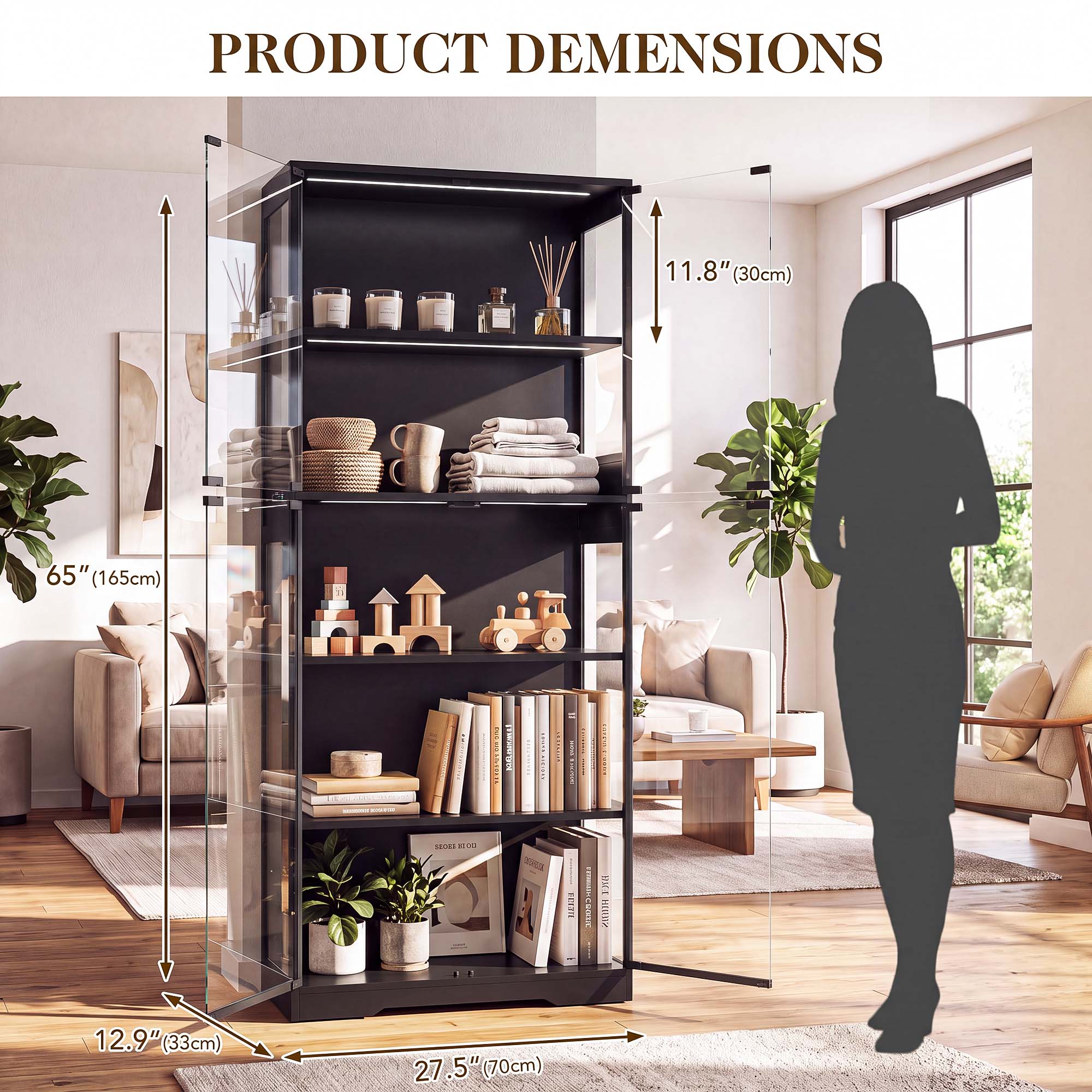 TCGBKAF 5‑Tier Display Cabinet - огляд і ціна Lighting Decoration For Home