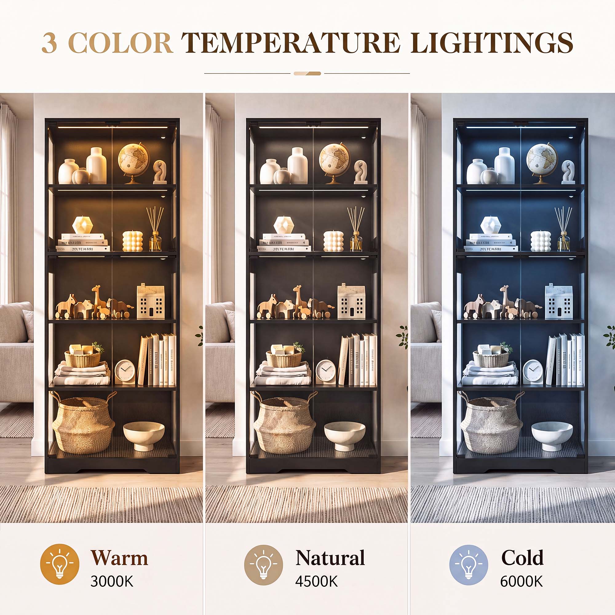 TCGBKAF 5‑Tier Display Cabinet - огляд і ціна Lighting Decoration For Home