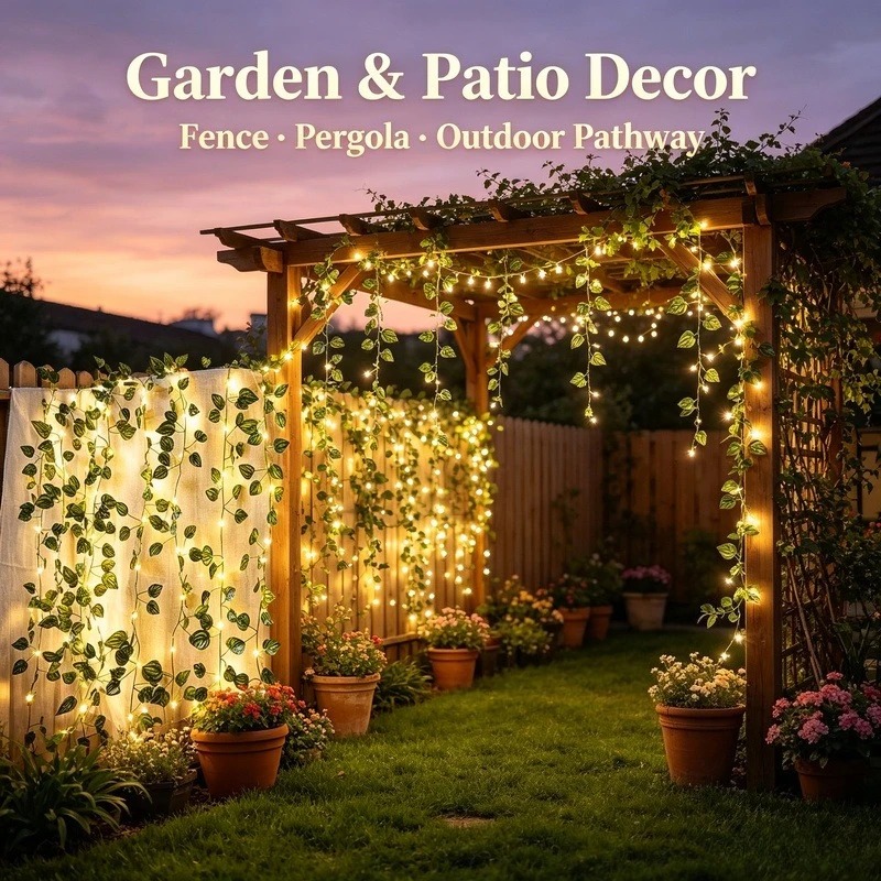 2M Artificial Leaf LED String  - огляд і ціна Garden Lighting Decor