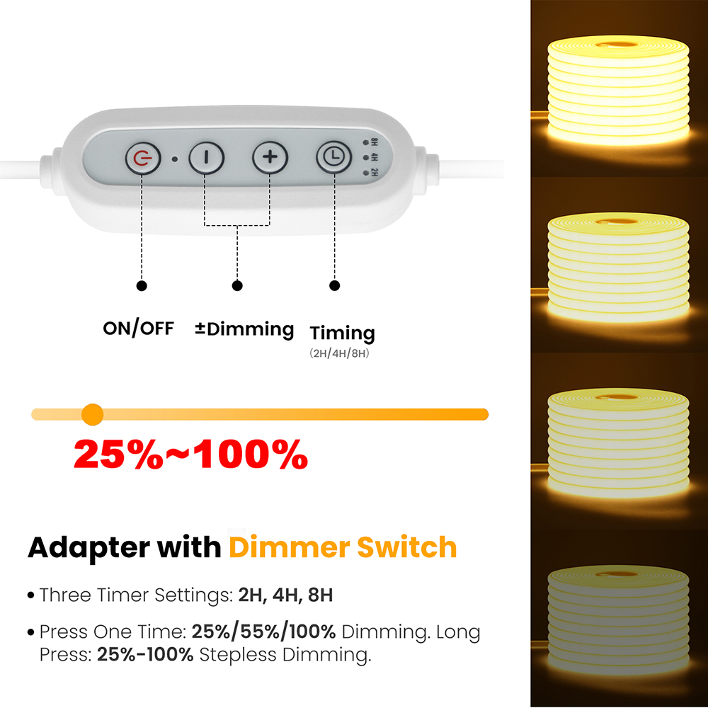 10 Colors Dimmable 220V COB LE - огляд і ціна Decor Lighting Hours