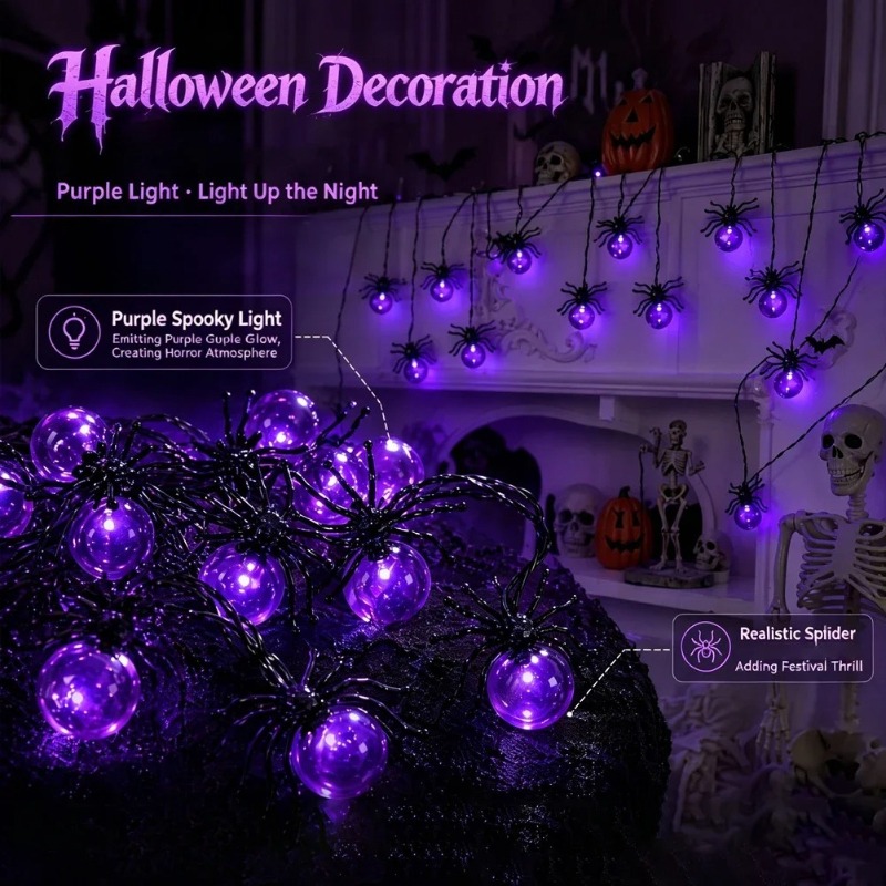 Battery Powered Spider LED Str - огляд і ціна Garden Lighting Decor