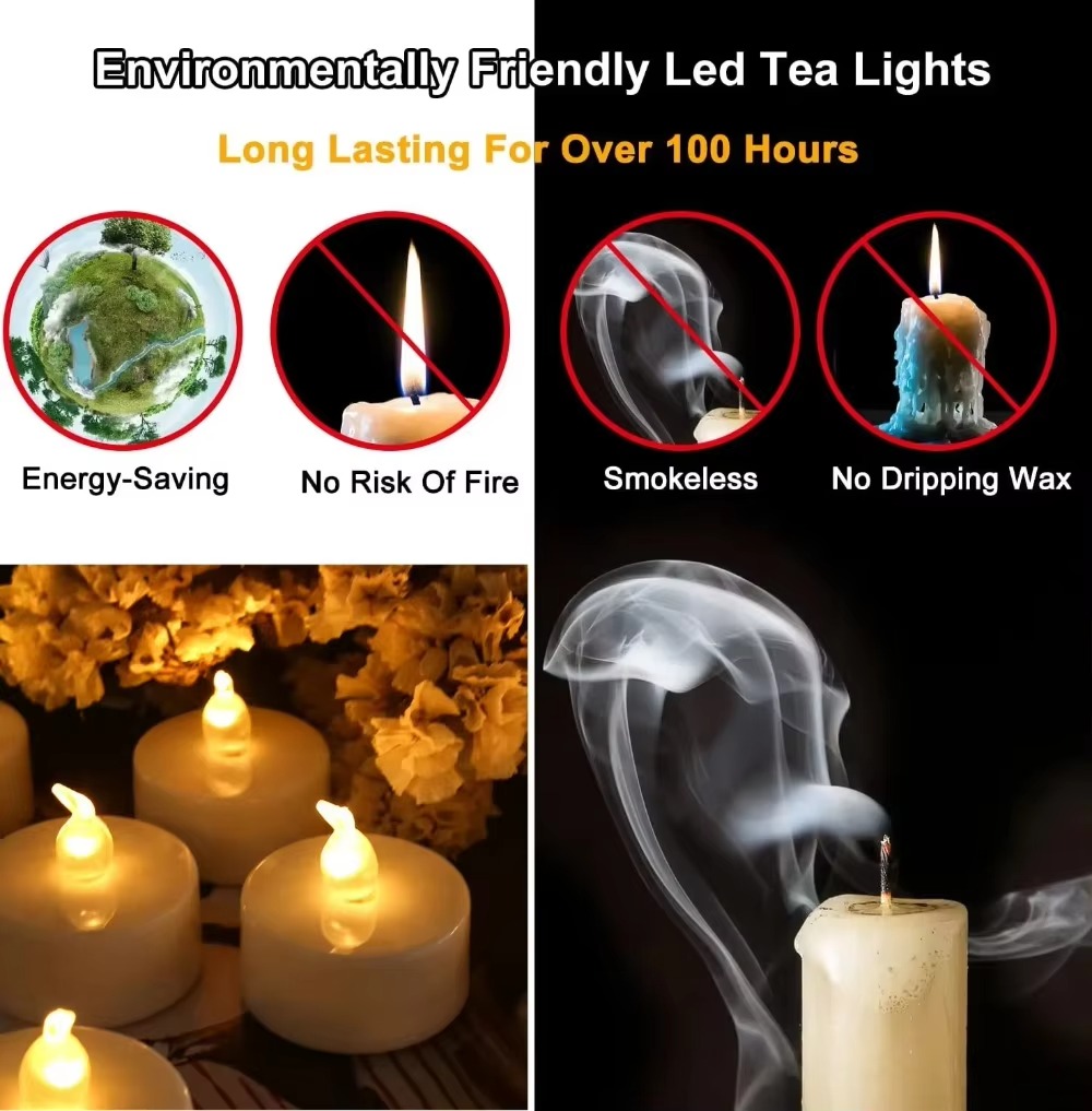 24/48pc Flameless Led Tea Ligh - огляд і ціна Decor Lighting Hours