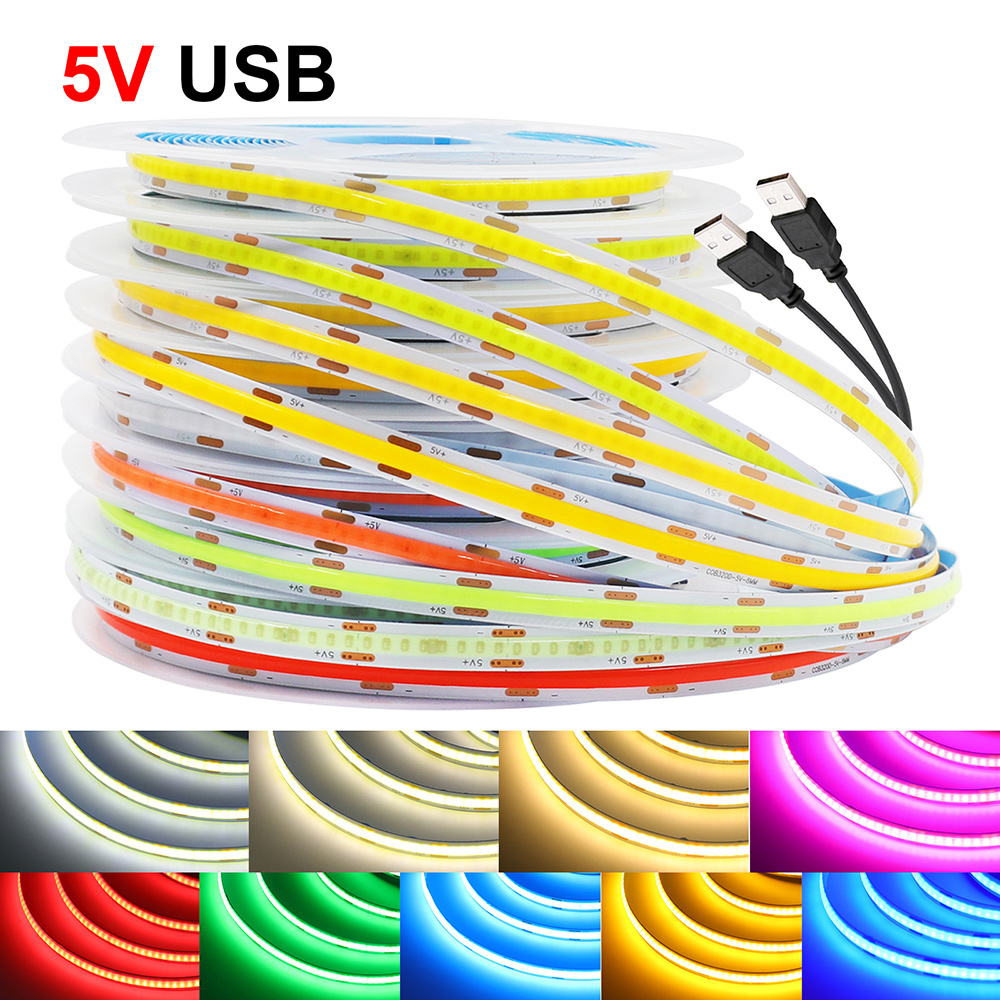 DC 5V COB LED Strip Light 320L - огляд і ціна Decor Lighting Hours