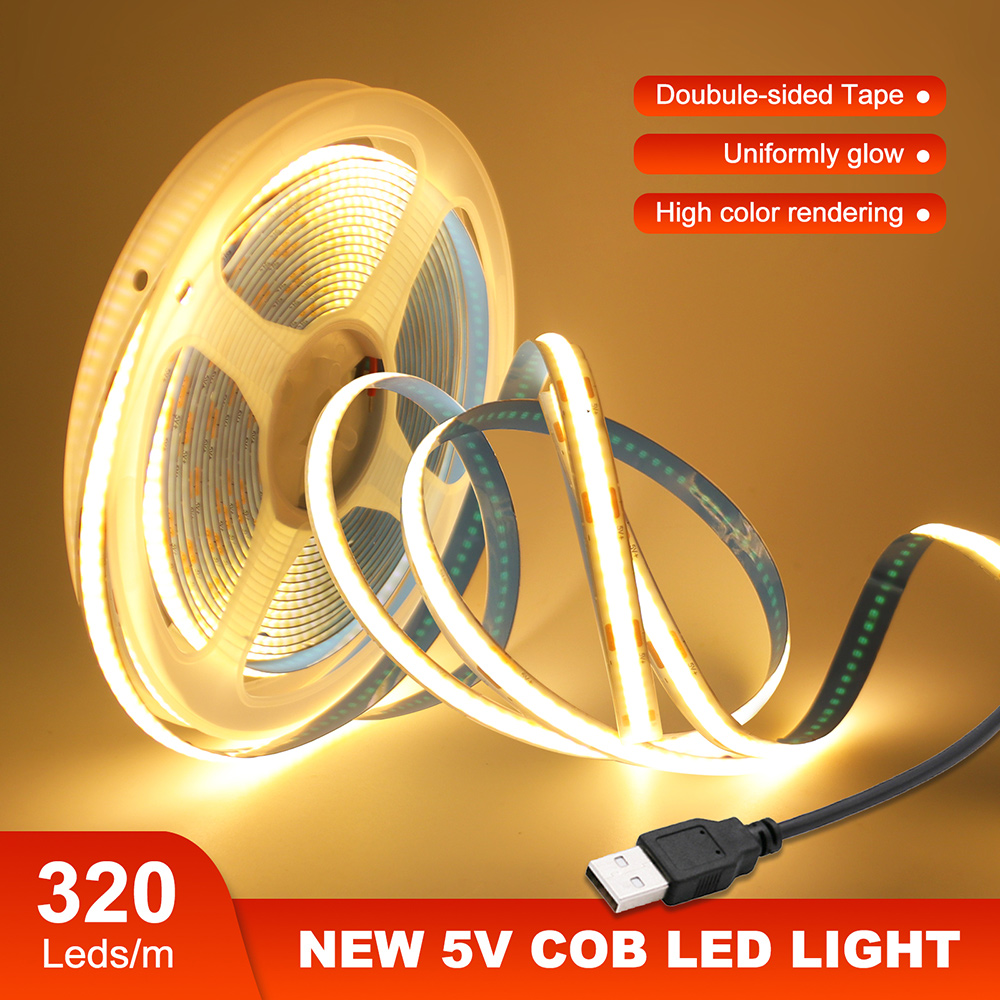 DC 5V COB LED Strip Light 320L - огляд і ціна Decor Lighting Hours