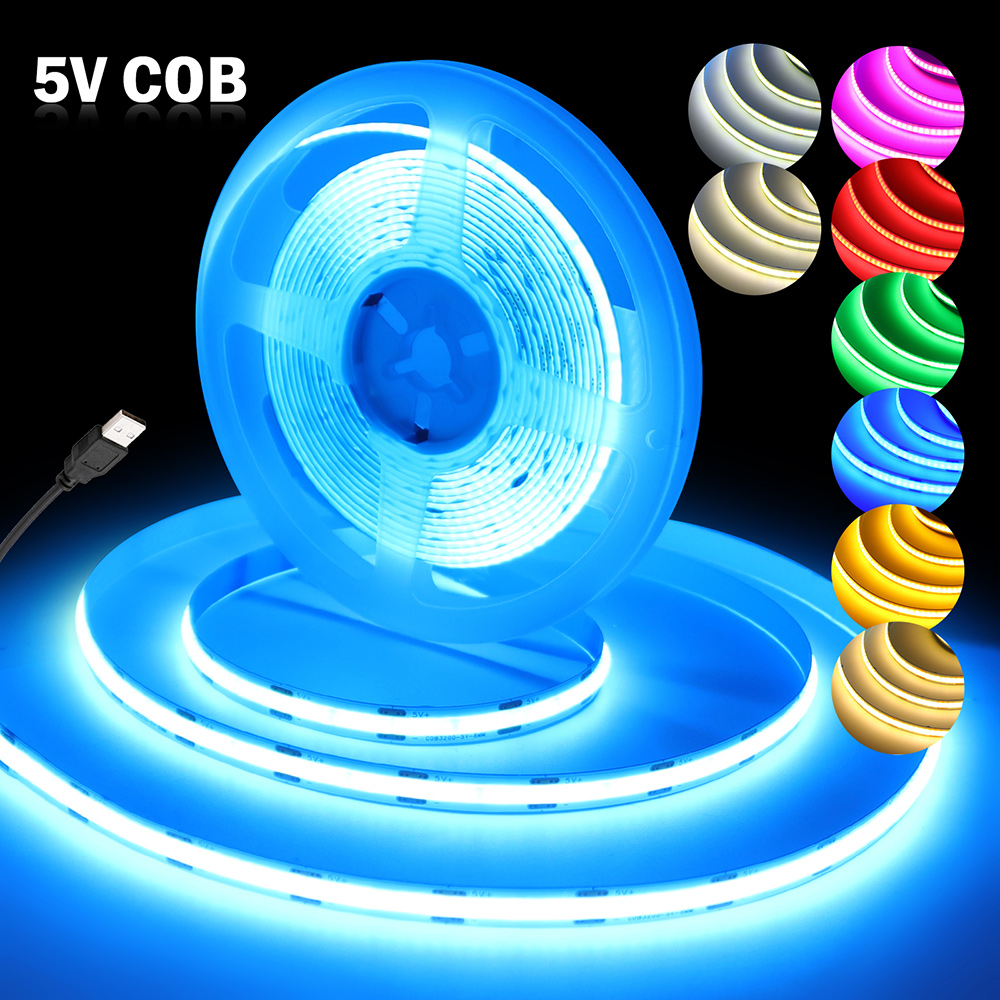 DC 5V COB LED Strip Light 320L - огляд і ціна Decor Lighting Hours