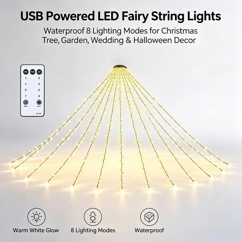Waterproof USB LED String Ligh - огляд і ціна Garden Lighting Decor