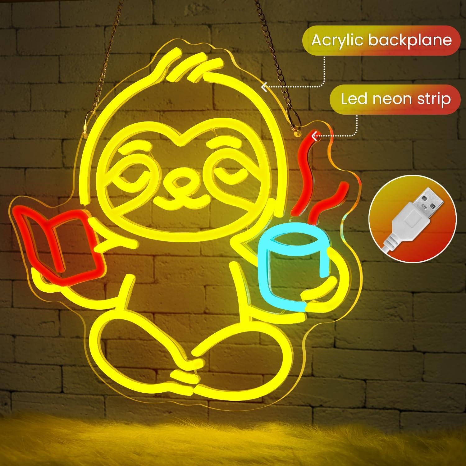 Sloth Neon Sign USB Dimmable L - огляд і ціна Lighting Decoration For Home